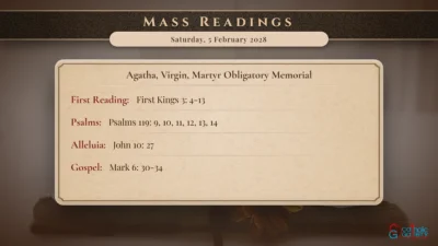 Daily Mass Readings – Saturday, 5 February 2028