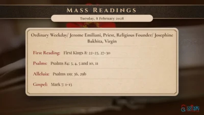 Daily Mass Readings – Tuesday, 8 February 2028