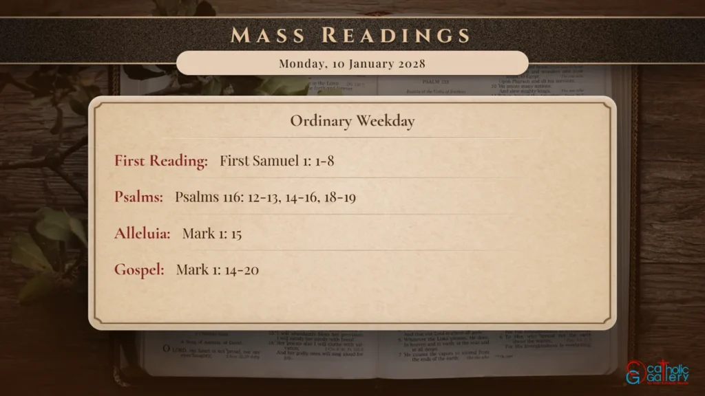 Daily Mass Readings Scripture Card – Monday, 10 January 2028