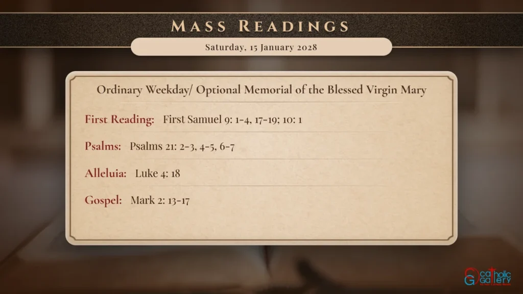 Daily Mass Readings Scripture Card – Saturday, 15 January 2028