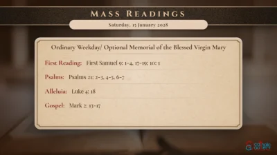 Daily Mass Readings – Saturday, 15 January 2028