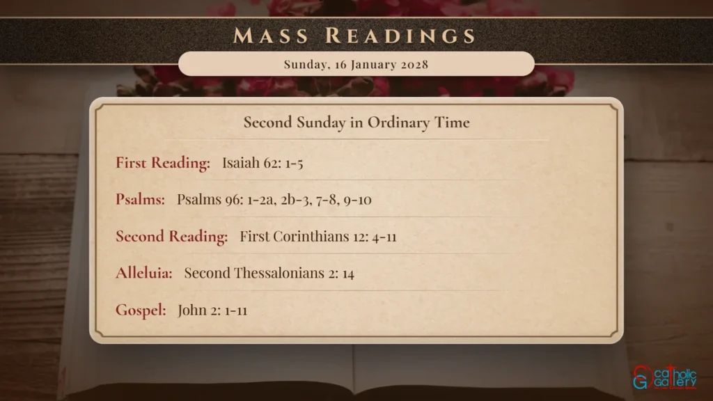 Daily Mass Readings Scripture Card – Sunday, 16 January 2028