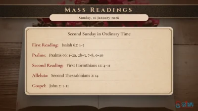 Daily Mass Readings – Sunday, 16 January 2028