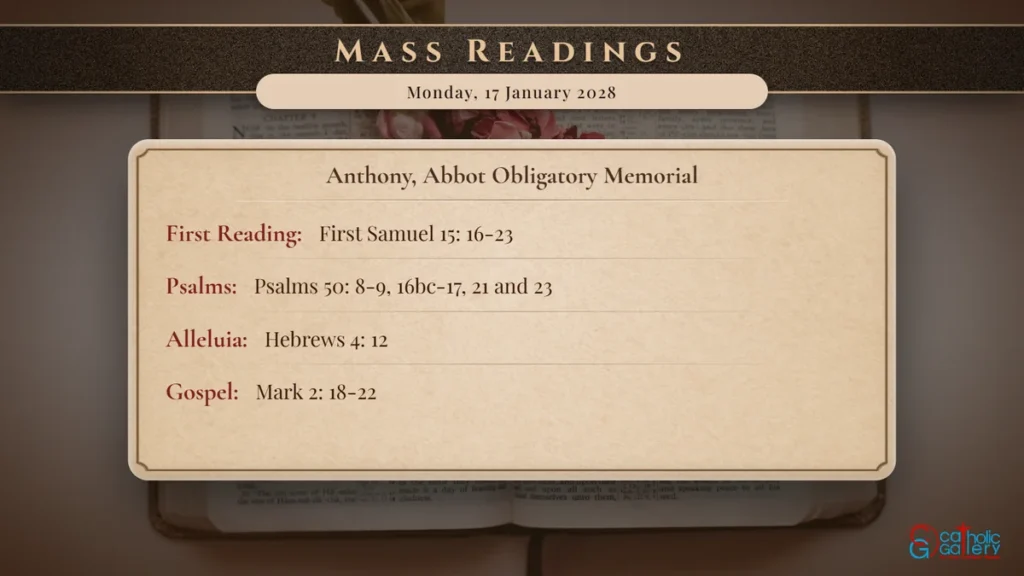 Daily Mass Readings Scripture Card – Monday, 17 January 2028