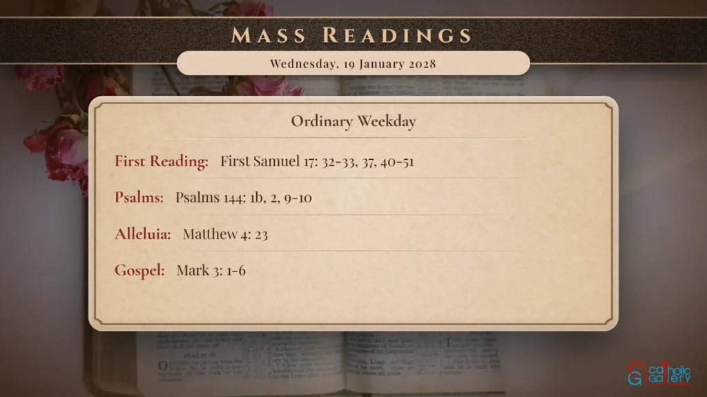 Daily Mass Readings Scripture Card – Wednesday, 19 January 2028