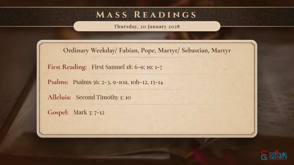 Daily Mass Readings Scripture Card – Thursday, 20 January 2028