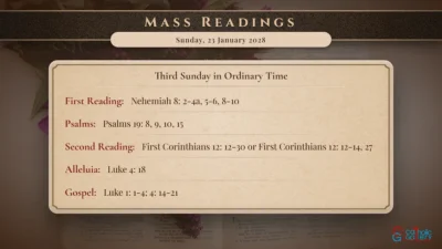 Daily Mass Readings – Sunday, 23 January 2028