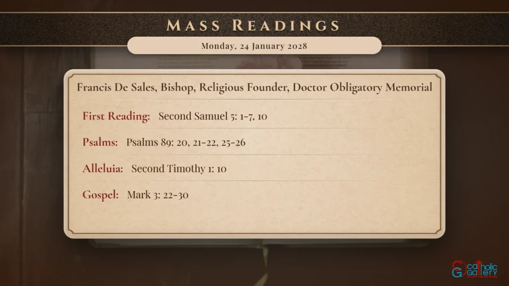 Daily Mass Readings Scripture Card – Monday, 24 January 2028