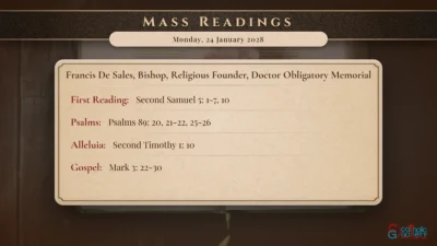 Daily Mass Readings – Monday, 24 January 2028