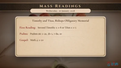 Daily Mass Readings – Wednesday, 26 January 2028
