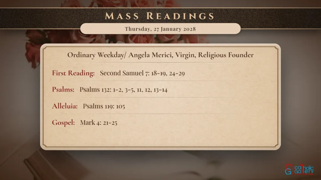 Daily Mass Readings Scripture Card – Thursday, 27 January 2028