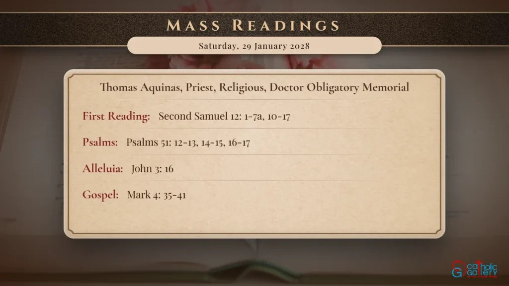 Daily Mass Readings Scripture Card – Saturday, 29 January 2028