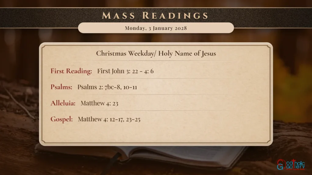Daily Mass Readings Scripture Card – Monday, 3 January 2028