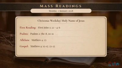 Daily Mass Readings – Monday, 3 January 2028