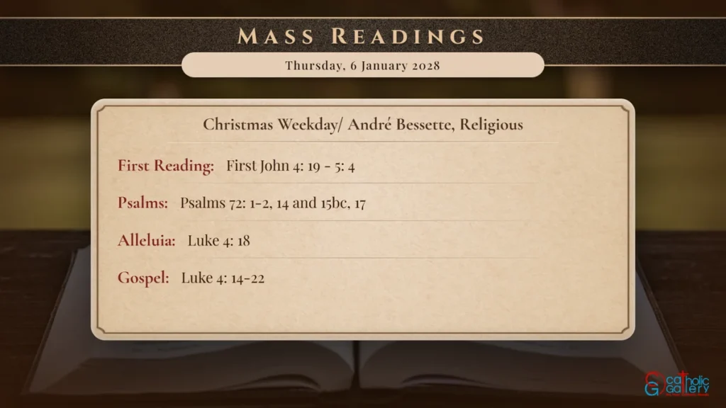 Daily Mass Readings Scripture Card – Thursday, 6 January 2028