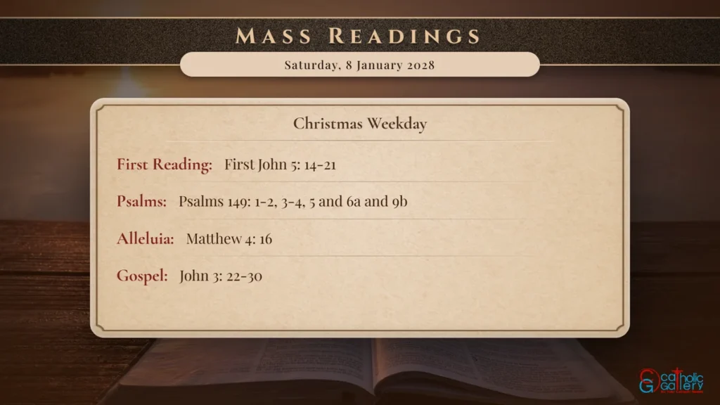 Daily Mass Readings Scripture Card – Saturday, 8 January 2028