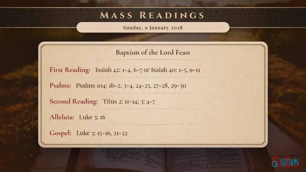 Daily Mass Readings Scripture Card – Sunday, 9 January 2028