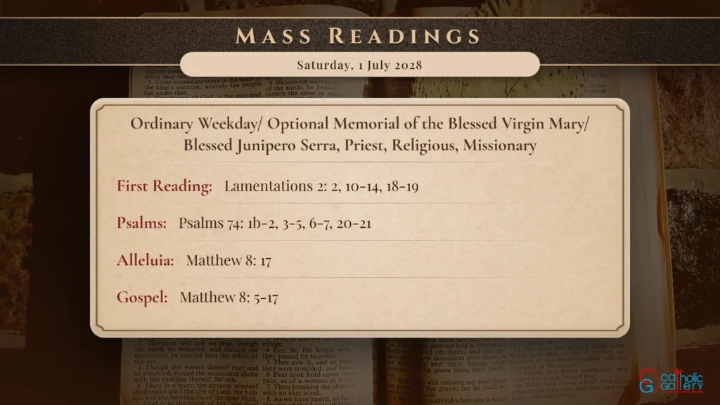 Daily Mass Readings Scripture Card – Saturday, 1 July 2028