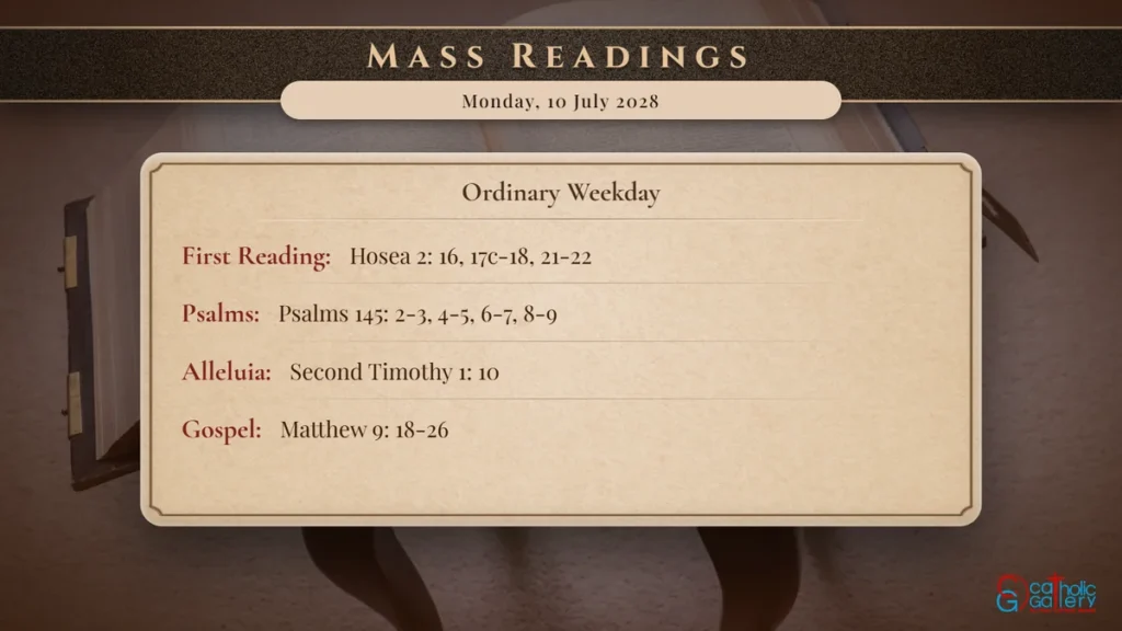 Daily Mass Readings Scripture Card – Monday, 10 July 2028