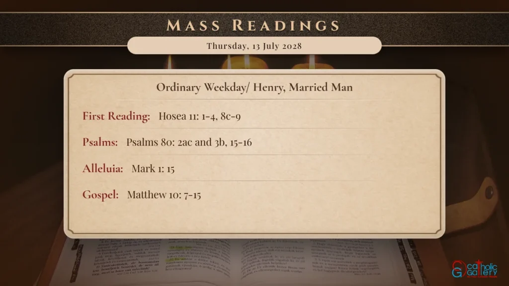Daily Mass Readings Scripture Card – Thursday, 13 July 2028