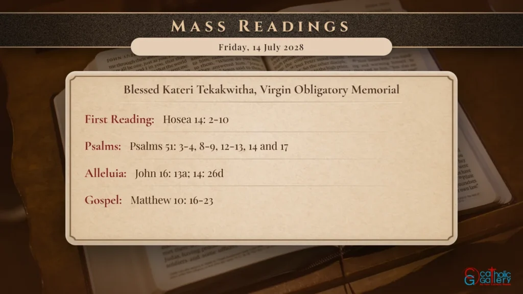 Daily Mass Readings Scripture Card – Friday, 14 July 2028