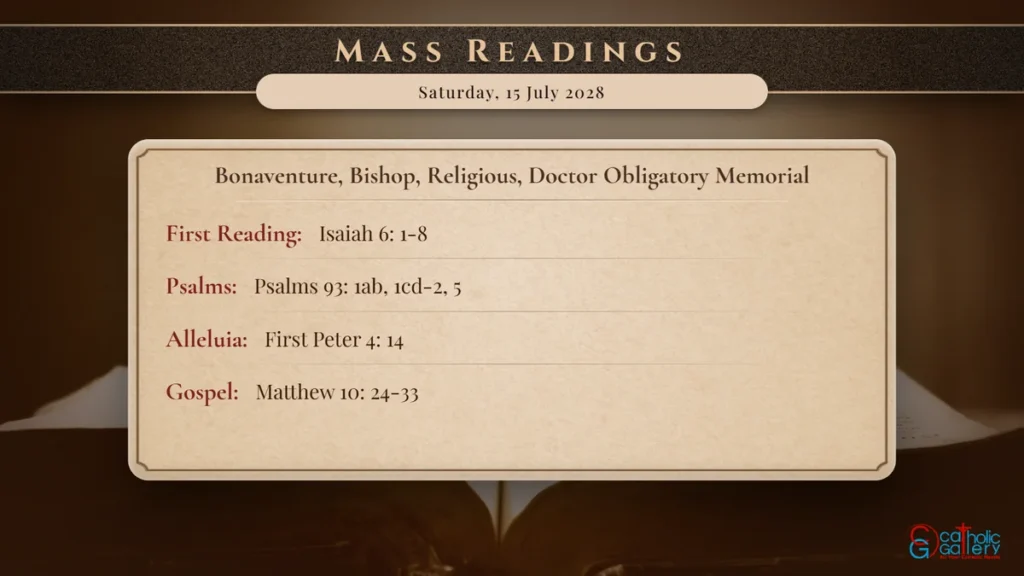 Daily Mass Readings Scripture Card – Saturday, 15 July 2028