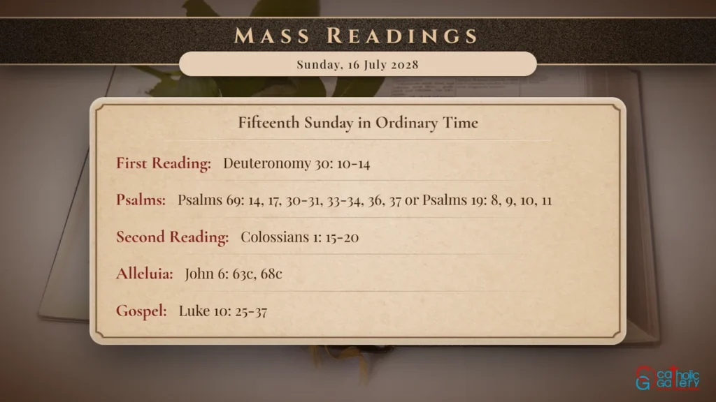 Daily Mass Readings Scripture Card – Sunday, 16 July 2028