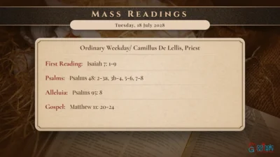 Daily Mass Readings – Tuesday, 18 July 2028