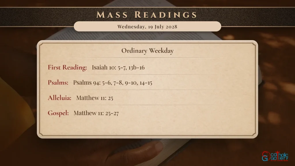 Daily Mass Readings Scripture Card – Wednesday, 19 July 2028