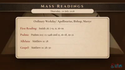 Daily Mass Readings – Thursday, 20 July 2028