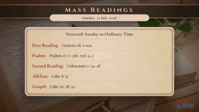 Daily Mass Readings – Sunday, 23 July 2028