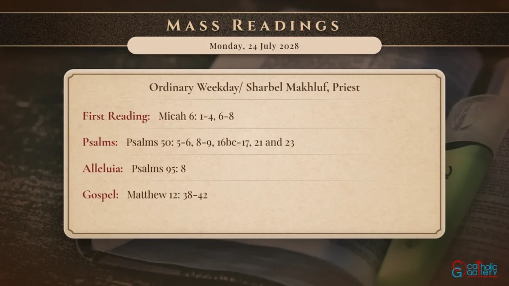 Daily Mass Readings Scripture Card – Monday, 24 July 2028