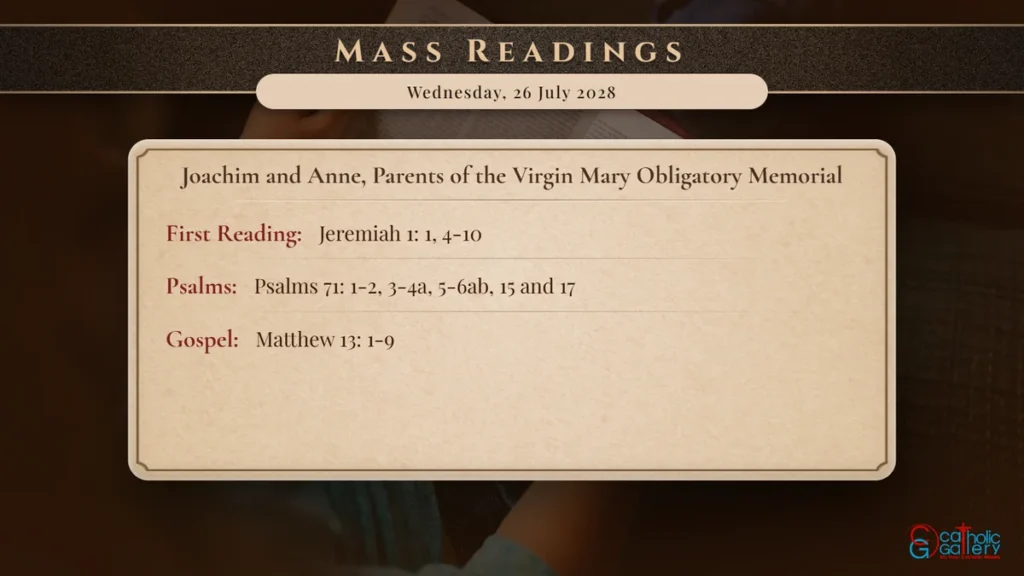 Daily Mass Readings Scripture Card – Wednesday, 26 July 2028