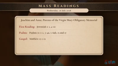 Daily Mass Readings – Wednesday, 26 July 2028