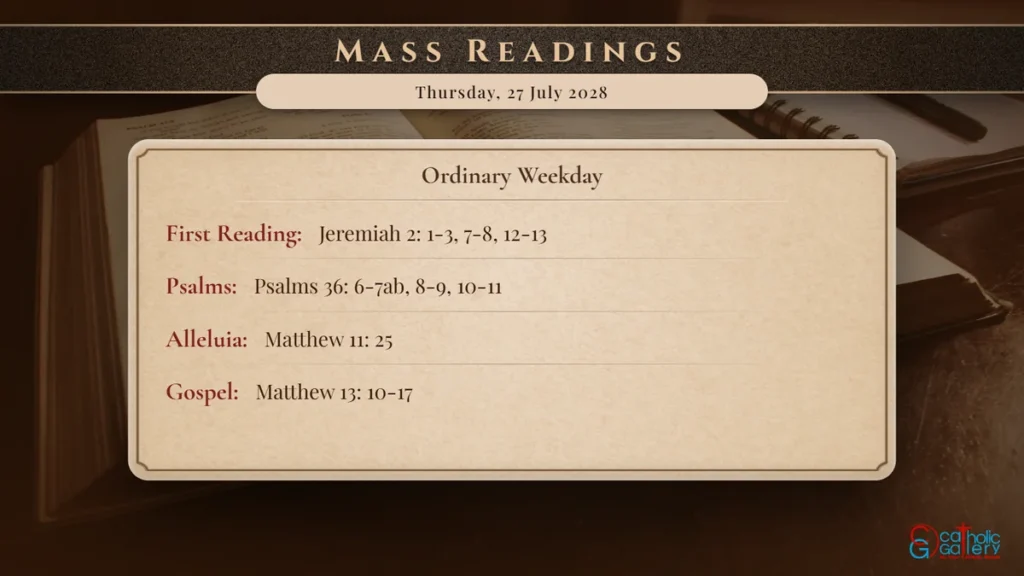 Daily Mass Readings Scripture Card – Thursday, 27 July 2028