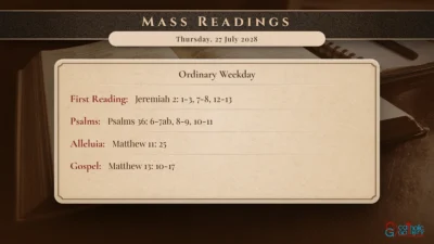 Daily Mass Readings – Thursday, 27 July 2028
