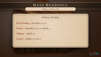 Daily Mass Readings – Friday, 28 July 2028
