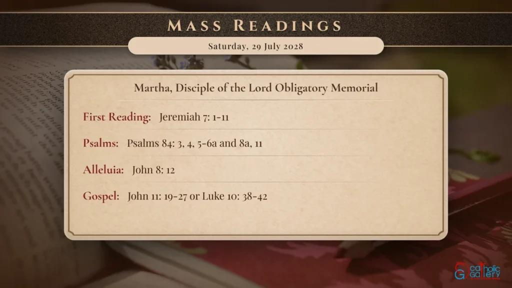Daily Mass Readings Scripture Card – Saturday, 29 July 2028