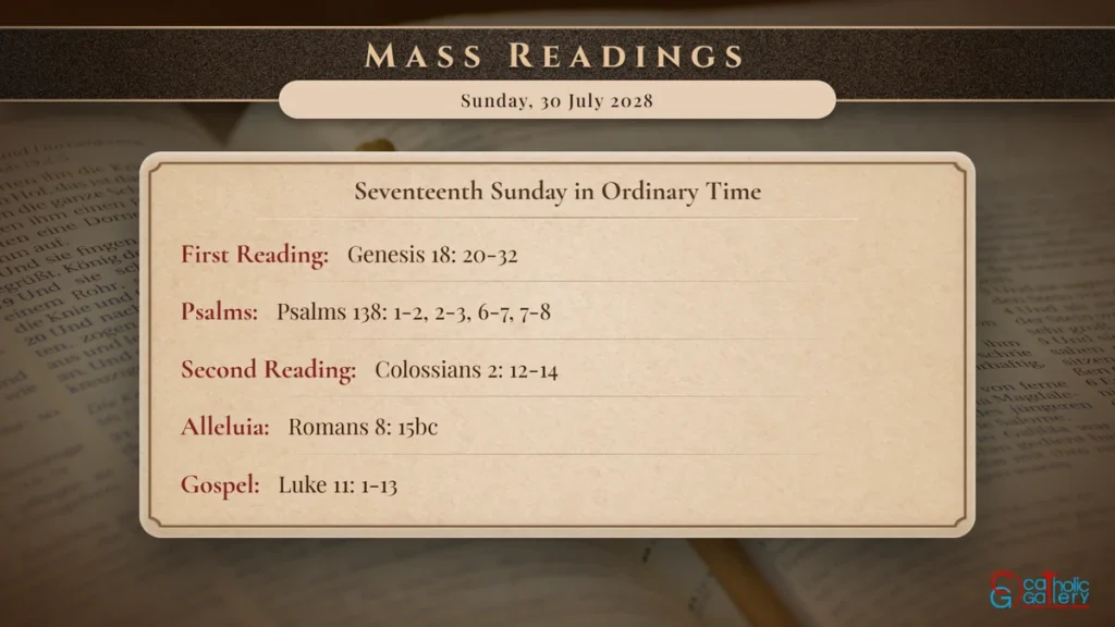 Daily Mass Readings Scripture Card – Sunday, 30 July 2028