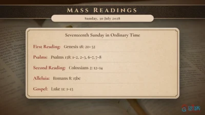 Daily Mass Readings – Sunday, 30 July 2028