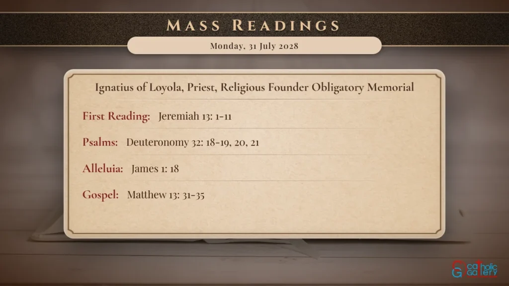 Daily Mass Readings Scripture Card – Monday, 31 July 2028