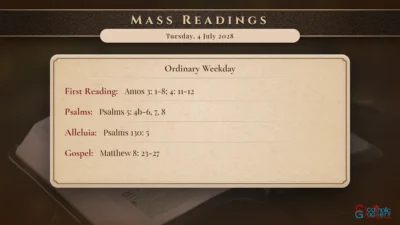 Daily Mass Readings – Tuesday, 4 July 2028