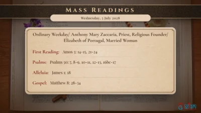 Daily Mass Readings – Wednesday, 5 July 2028