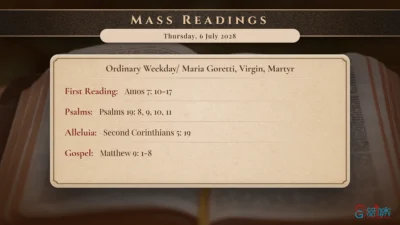 Daily Mass Readings – Thursday, 6 July 2028