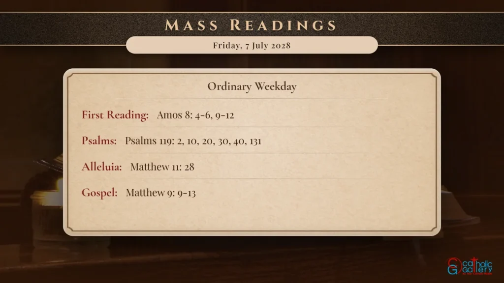 Daily Mass Readings Scripture Card – Friday, 7 July 2028