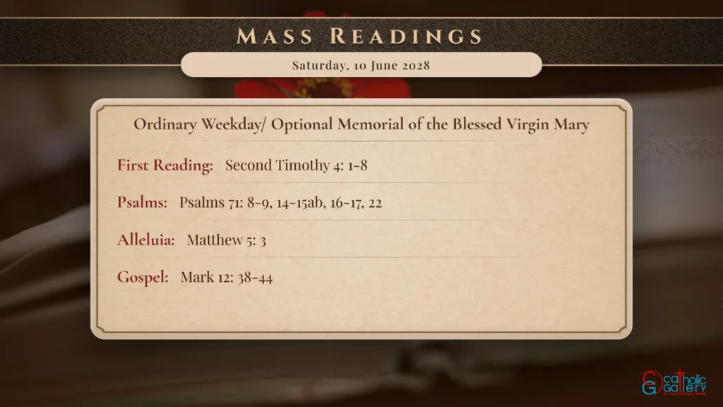 Daily Mass Readings Scripture Card – Saturday, 10 June 2028