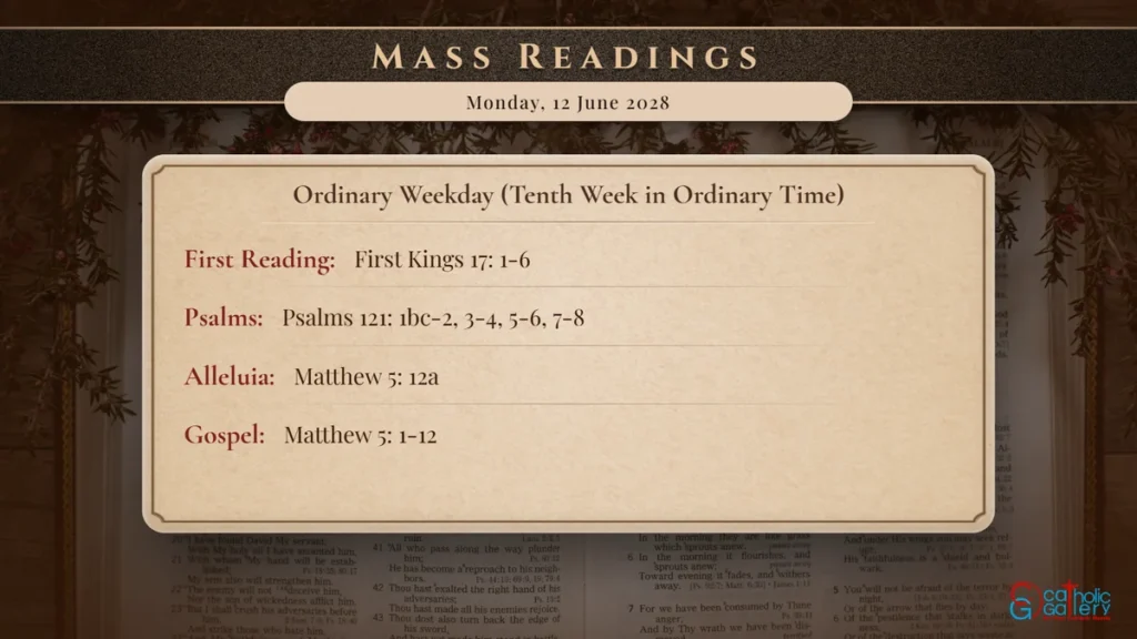 Daily Mass Readings Scripture Card – Monday, 12 June 2028