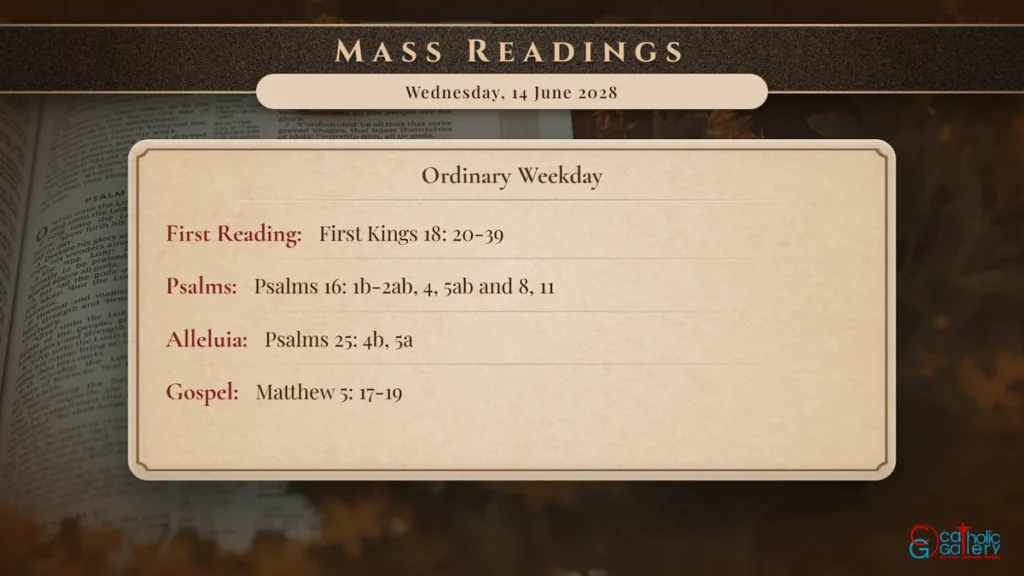 Daily Mass Readings Scripture Card – Wednesday, 14 June 2028