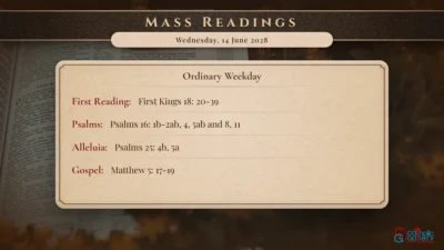 Daily Mass Readings – Wednesday, 14 June 2028