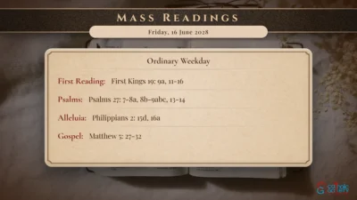 Daily Mass Readings – Friday, 16 June 2028